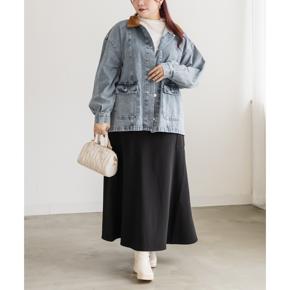 コーデュロイ衿デニムカバーオール4