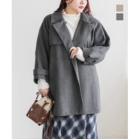 2WAYカラーラグランスリーブフレアコート