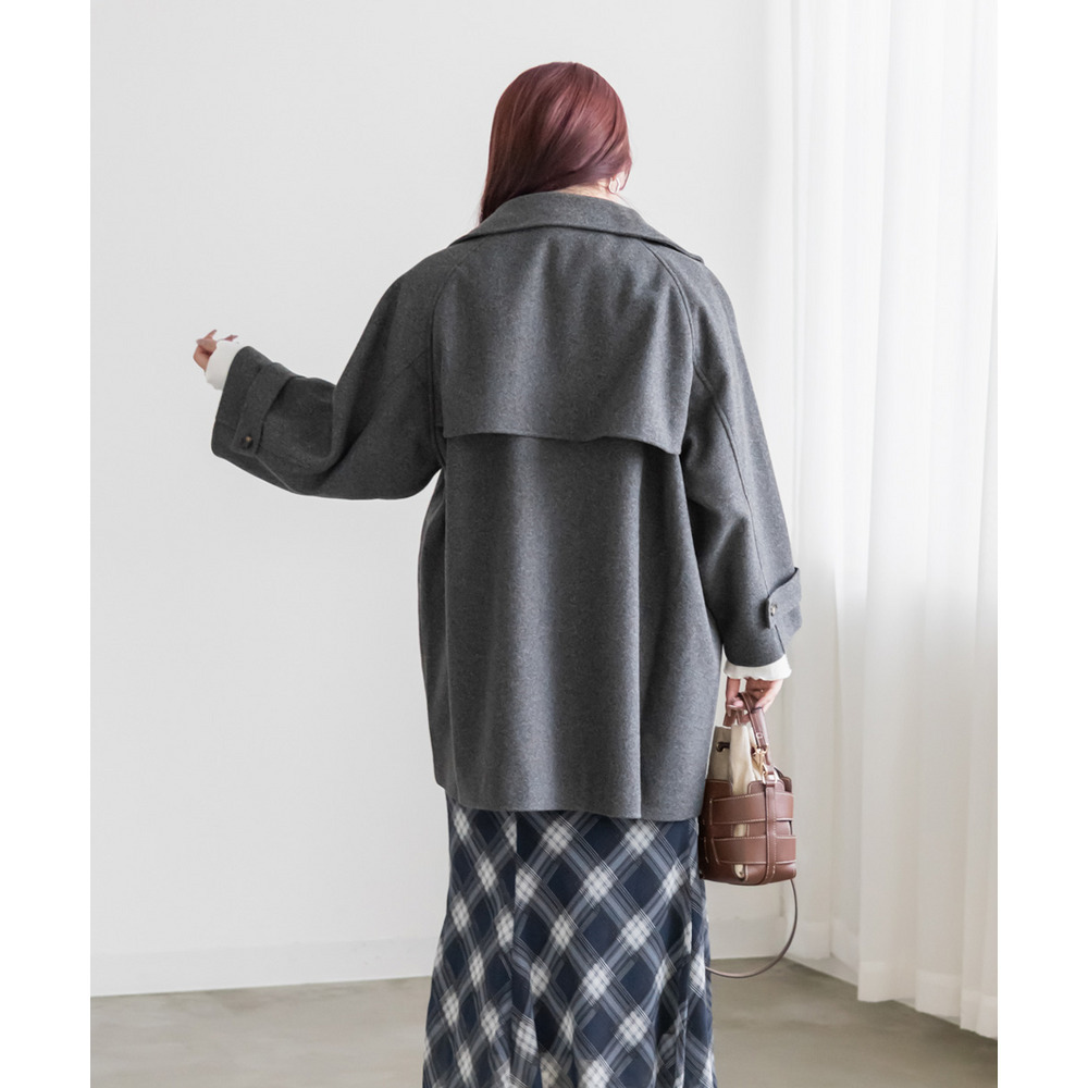 2WAYカラーラグランスリーブフレアコート4