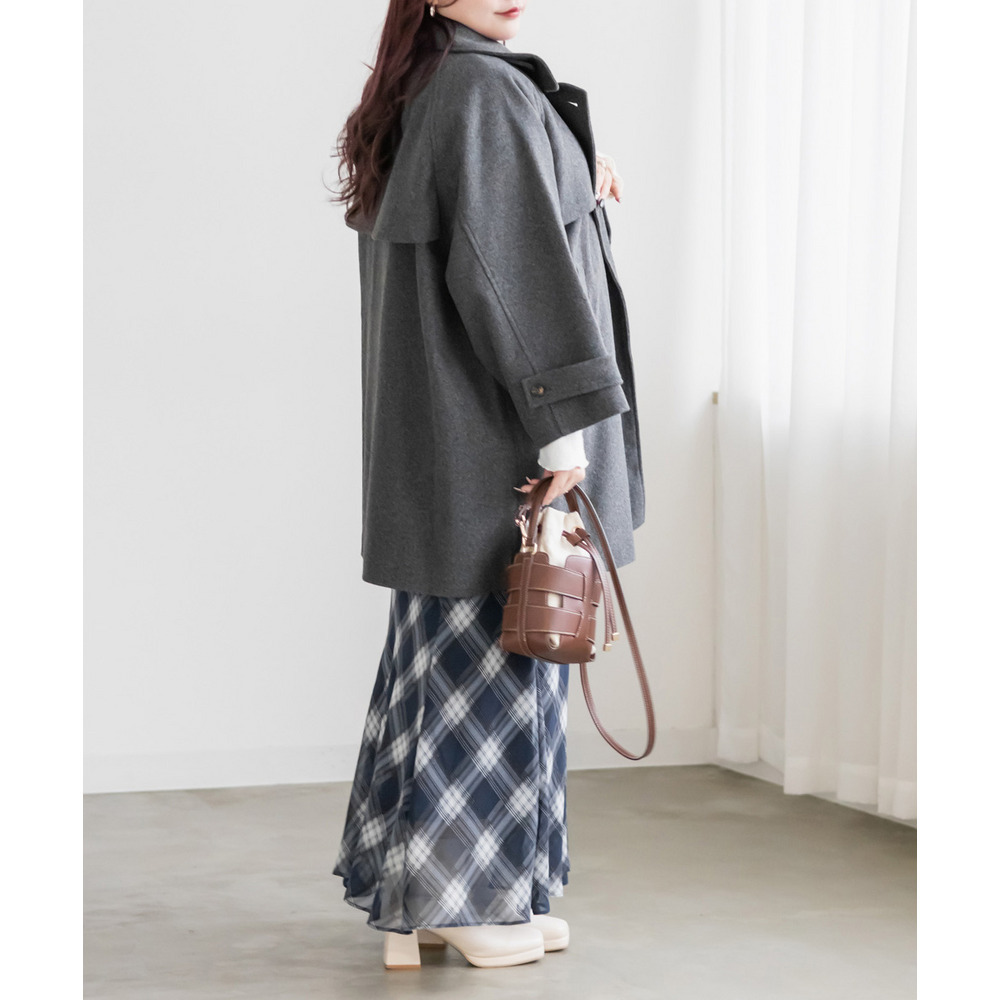 2WAYカラーラグランスリーブフレアコート5