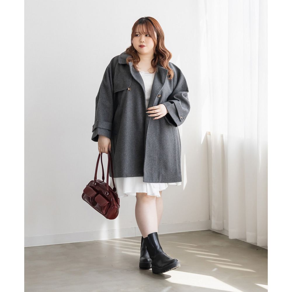 2WAYカラーラグランスリーブフレアコート6