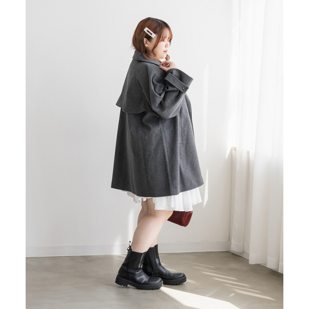2WAYカラーラグランスリーブフレアコート7