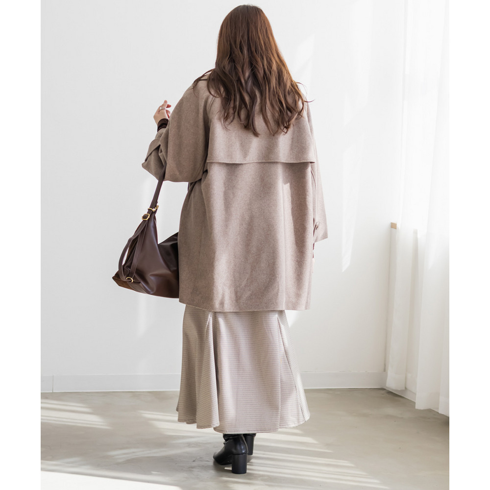 2WAYカラーラグランスリーブフレアコート9
