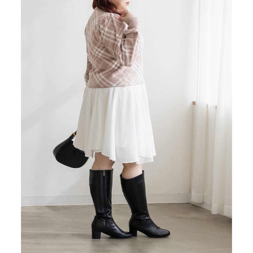 CLETTEオリジナルリボン使いチェック柄ニット4