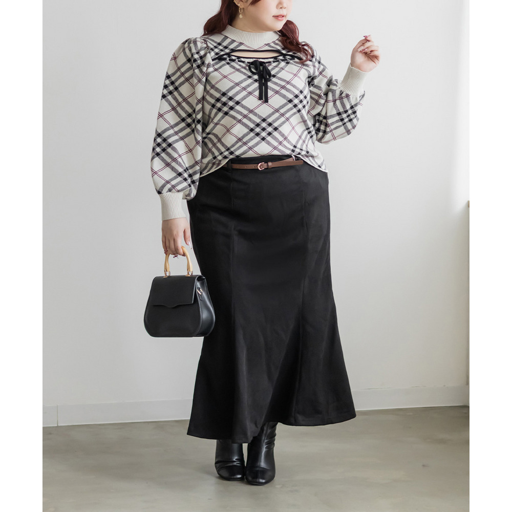 CLETTEオリジナルリボン使いチェック柄ニット6