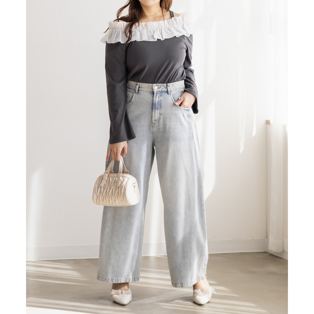 CLETTEオリジナルフリルオフショルリブトップス2