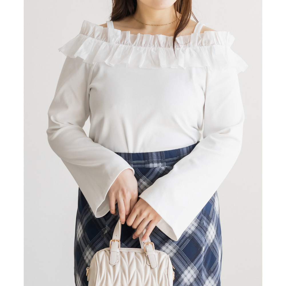 CLETTEオリジナルフリルオフショルリブトップス6