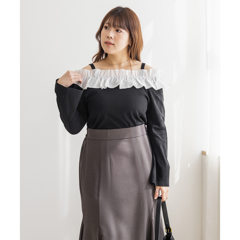 CLETTEオリジナルフリルオフショルリブトップス9