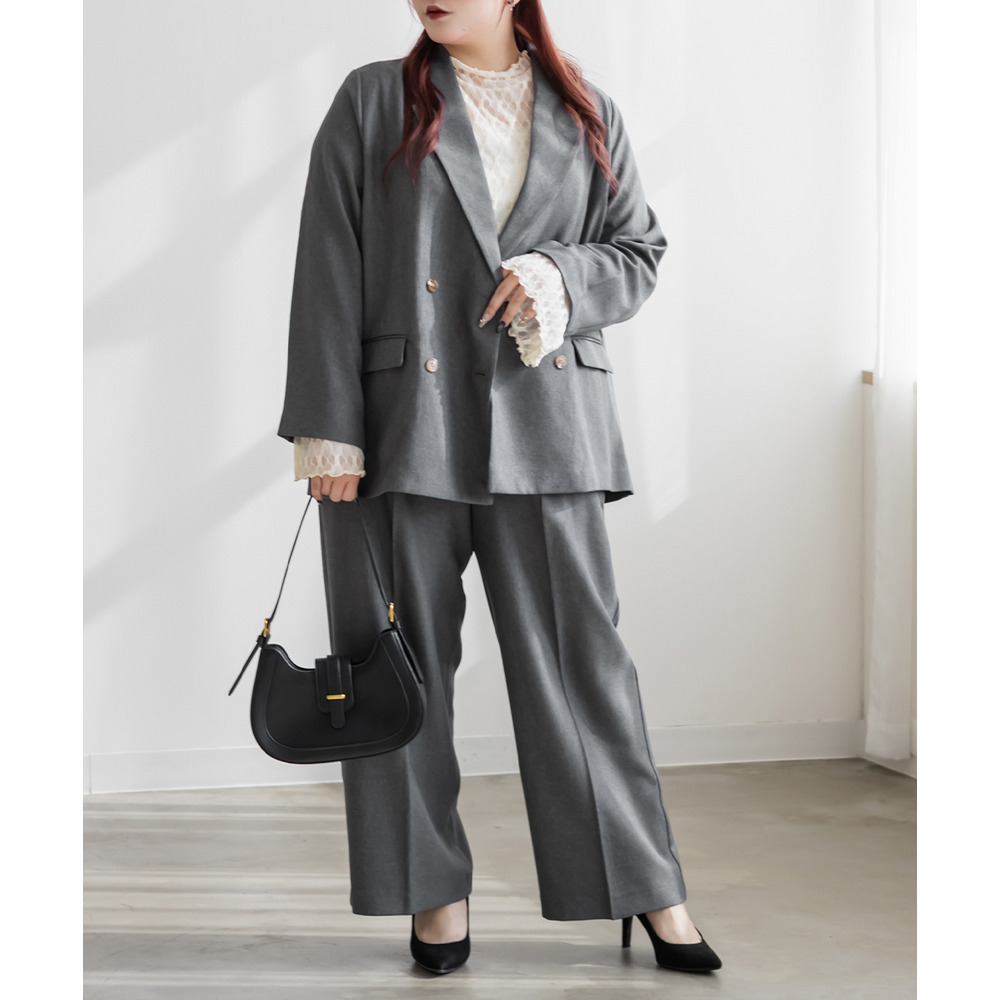 ダブルボタンタックワイドパンツ2