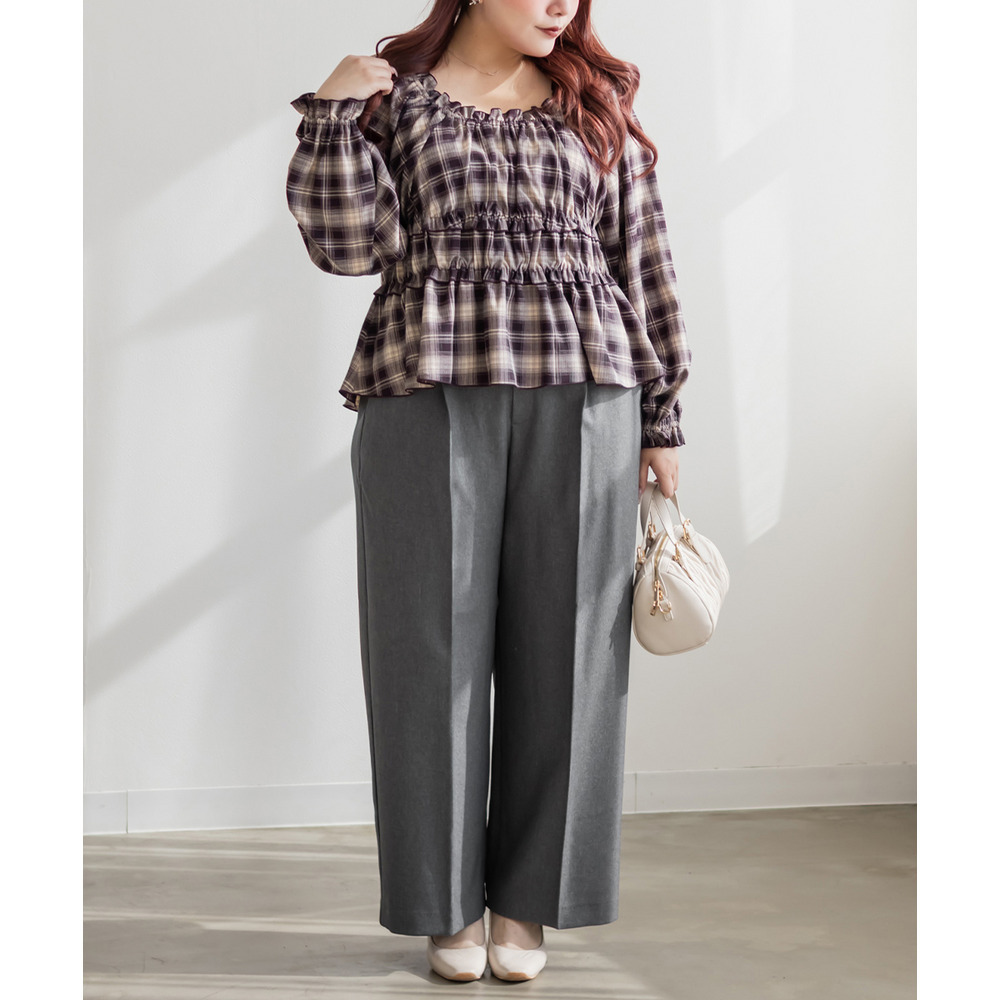 ダブルボタンタックワイドパンツ5