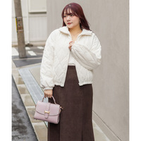 パール付きダイヤキルト中綿ジャケット