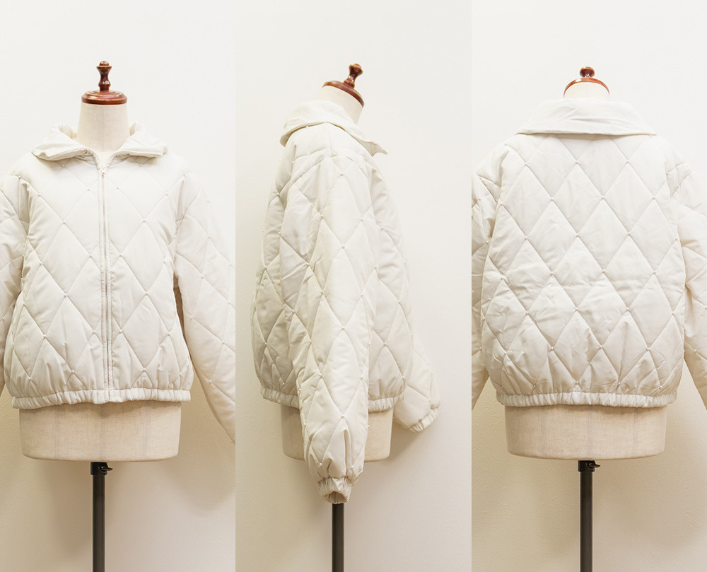 パール付きダイヤキルト中綿ジャケット11