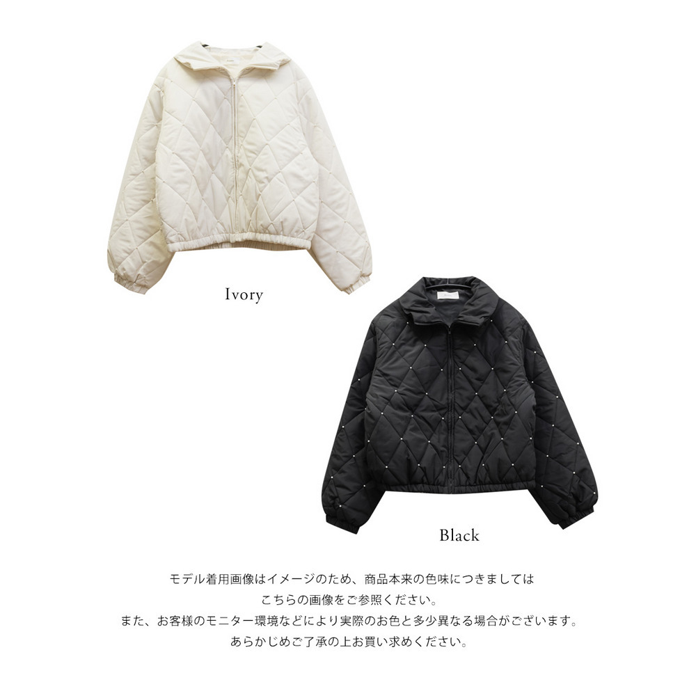パール付きダイヤキルト中綿ジャケット12