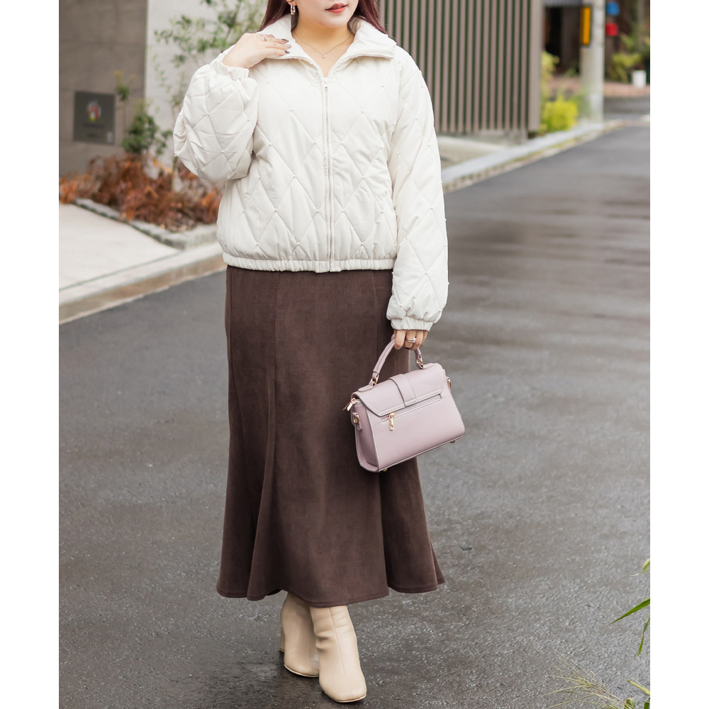 パール付きダイヤキルト中綿ジャケット5