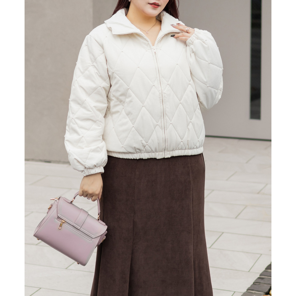 パール付きダイヤキルト中綿ジャケット7