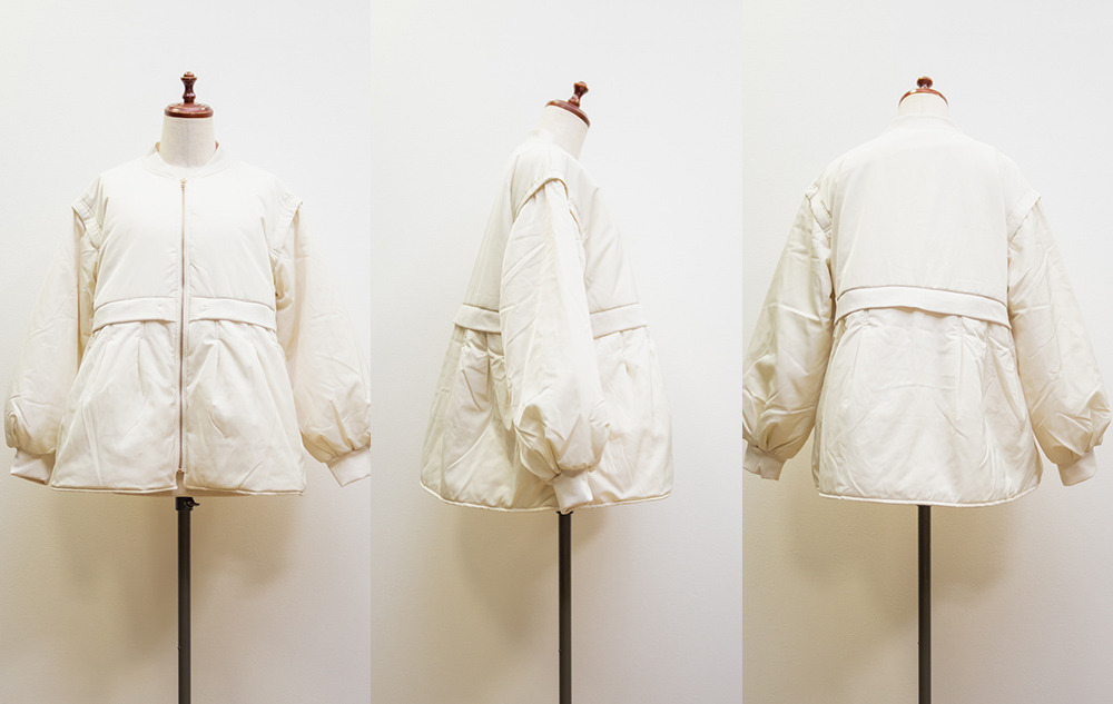 中綿ペプラムジャケット11