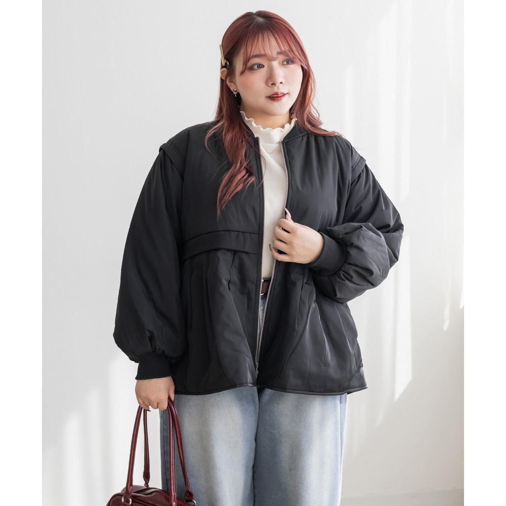 中綿ペプラムジャケット6