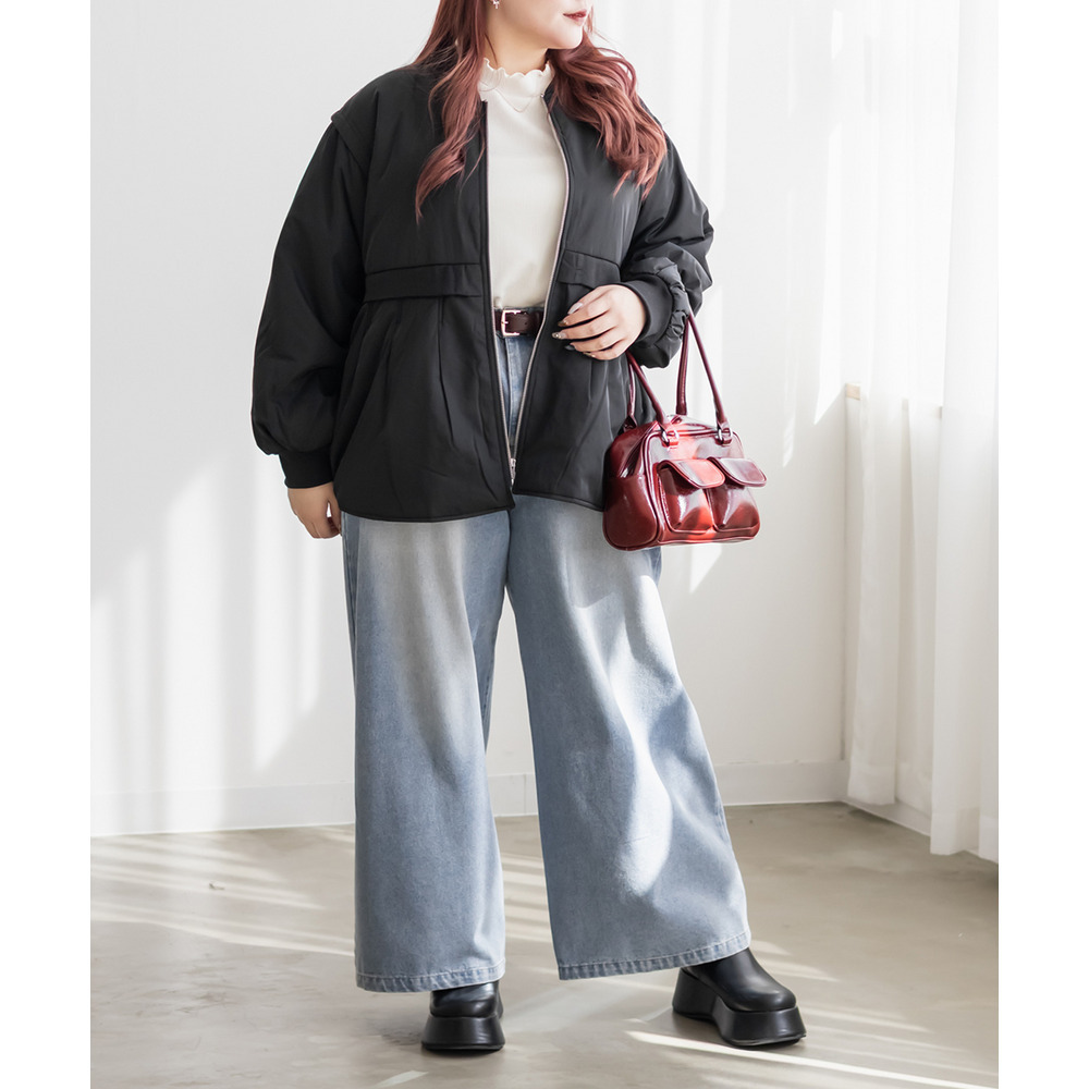 中綿ペプラムジャケット7