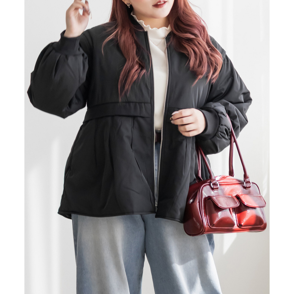 中綿ペプラムジャケット8