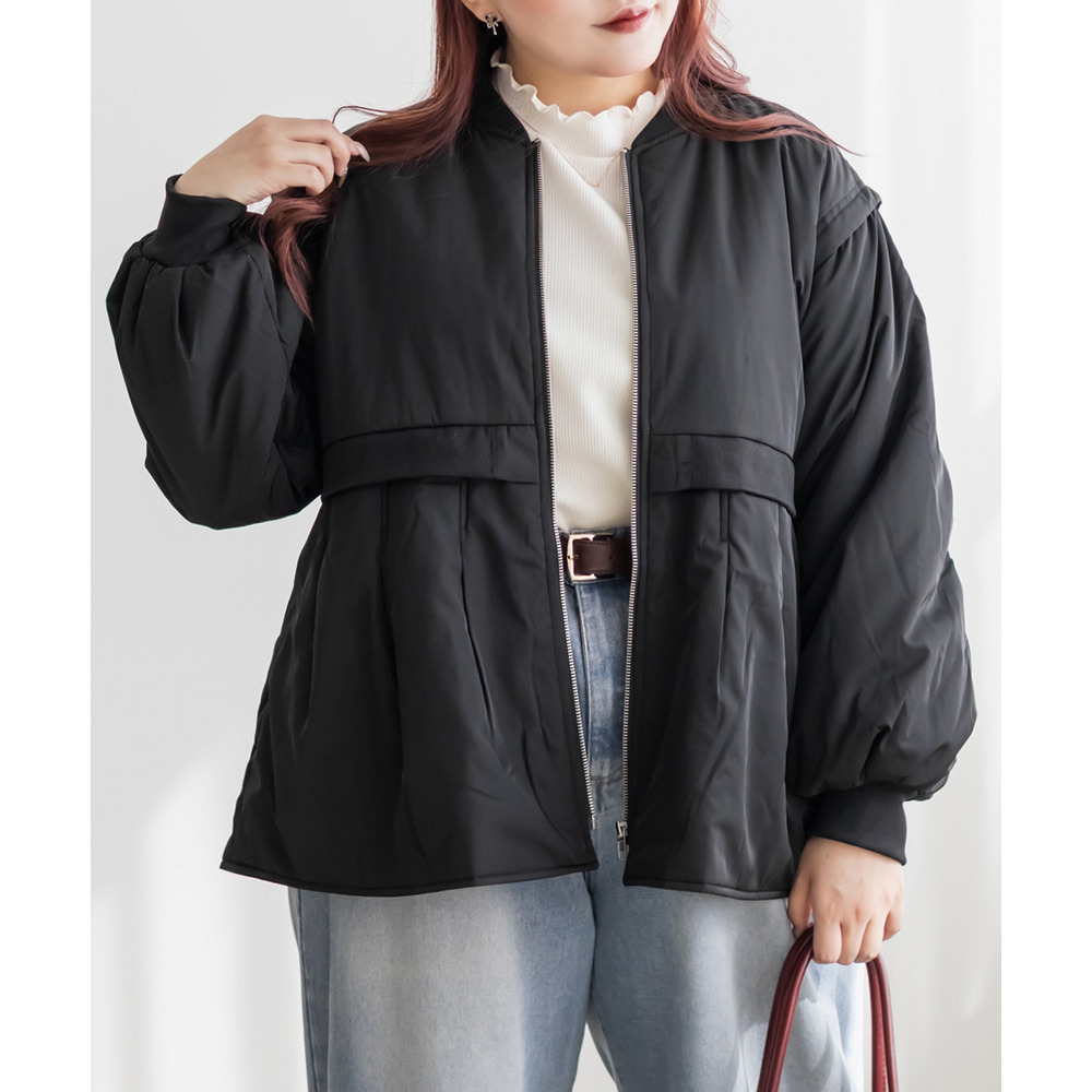 中綿ペプラムジャケット1