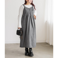 フロントジップ千鳥柄ワンピース