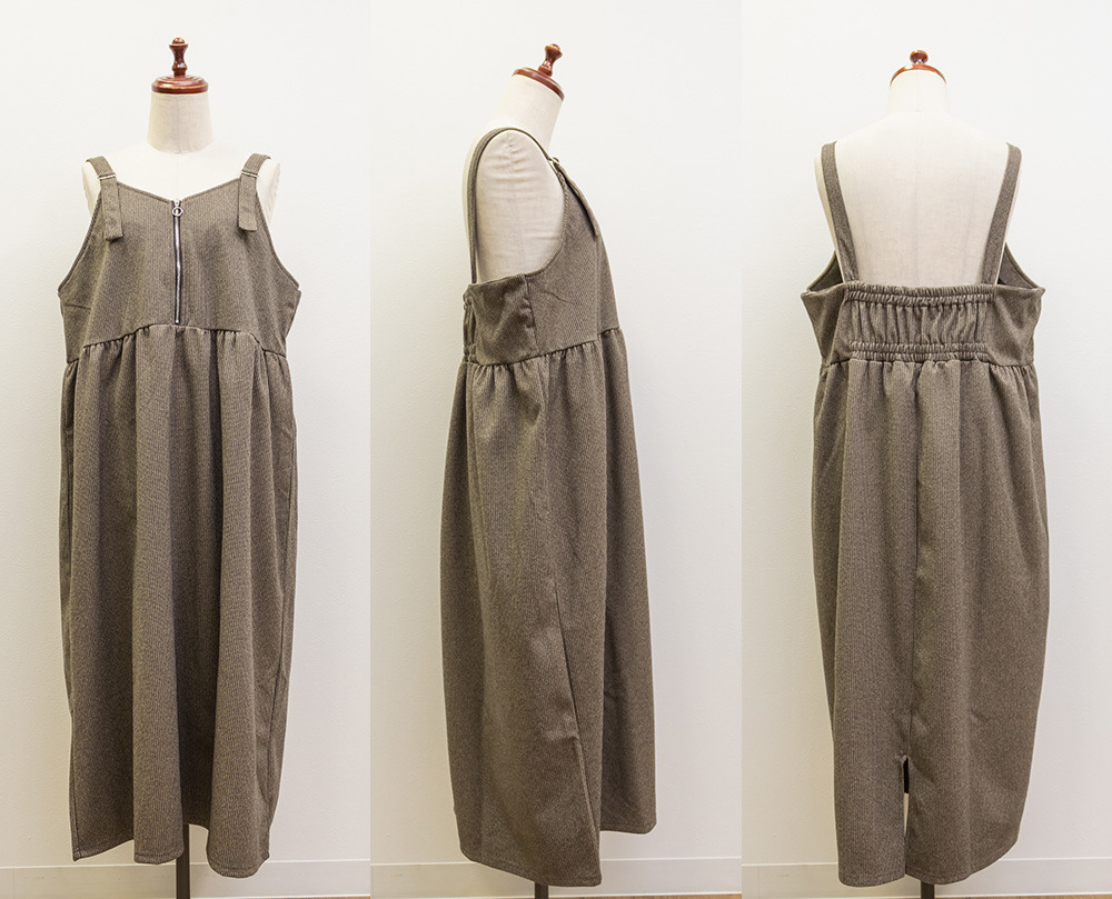 フロントジップ千鳥柄ワンピース10