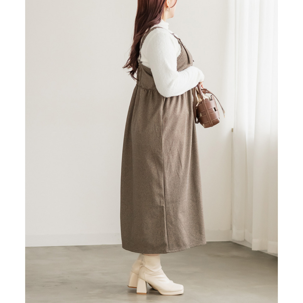 フロントジップ千鳥柄ワンピース4