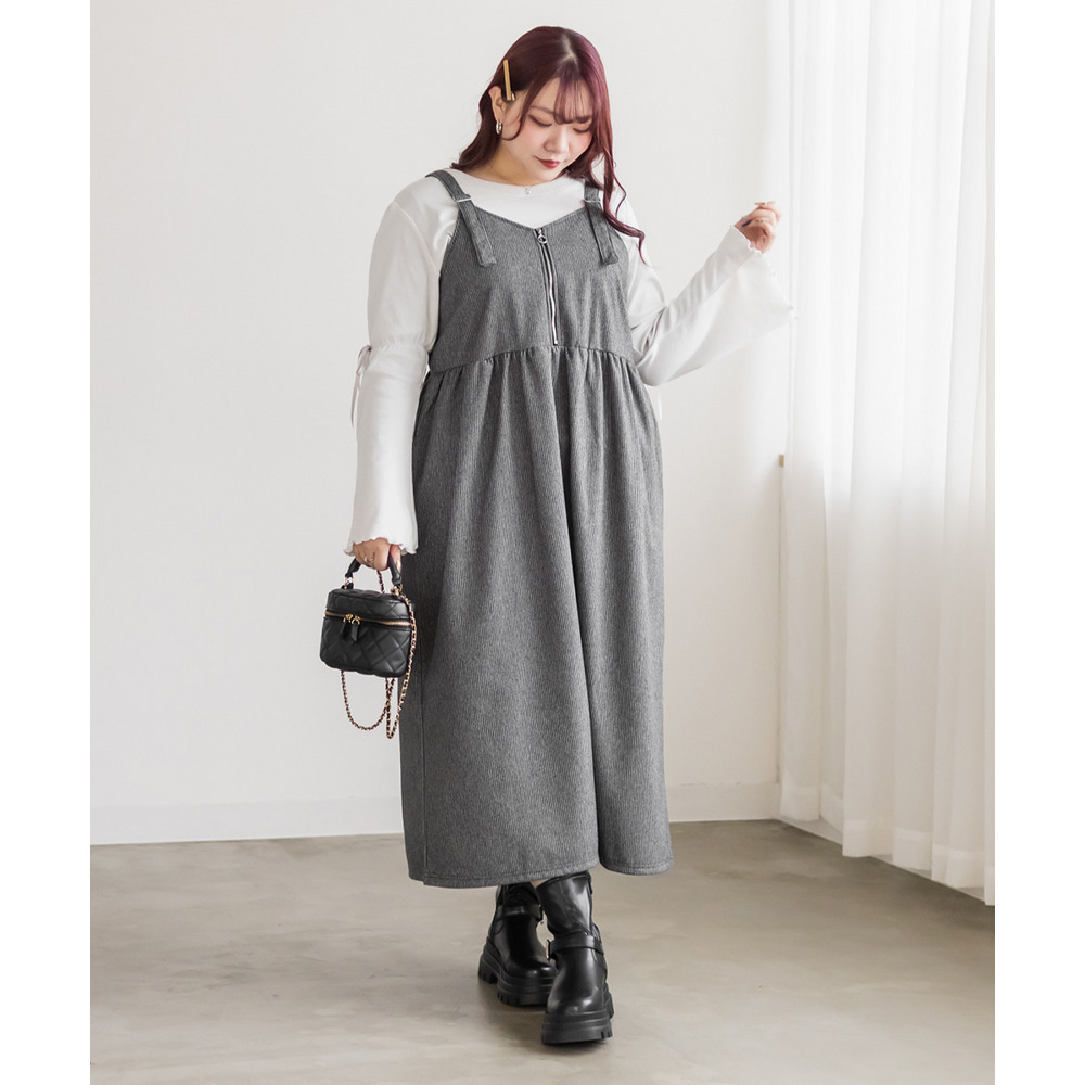 フロントジップ千鳥柄ワンピース5