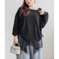 ワンショルデザインニットソー＆チュールインナーセット