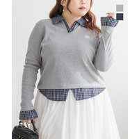 シャツレイヤード風リブプルオーバー