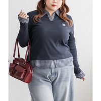 シャツレイヤード風リブプルオーバー