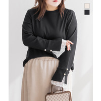 袖レースデザインプルオーバー