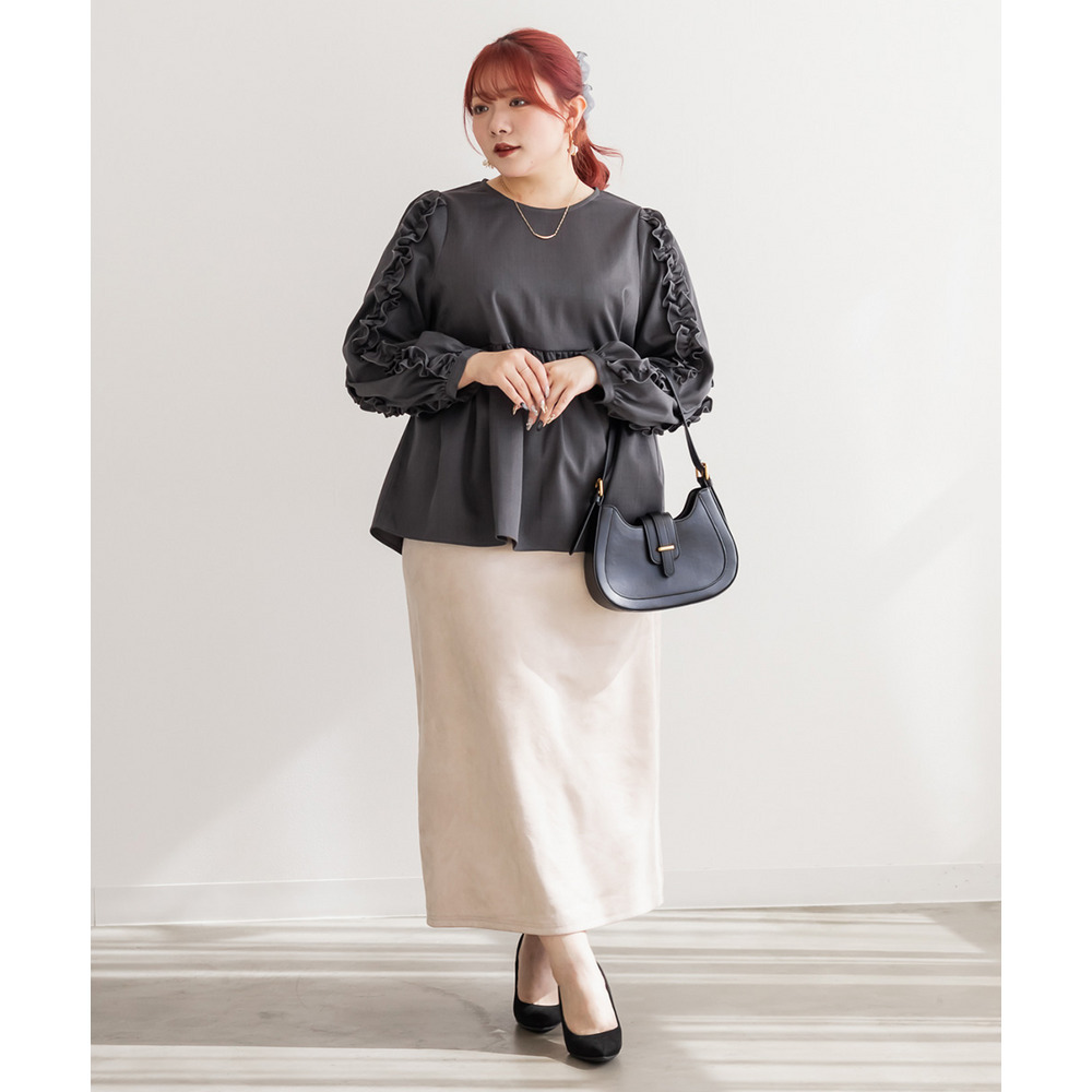 袖フリル2WAY衿レイヤード風ブラウス7
