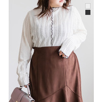 前後2WAYプチハイネック配色メロープルオーバー