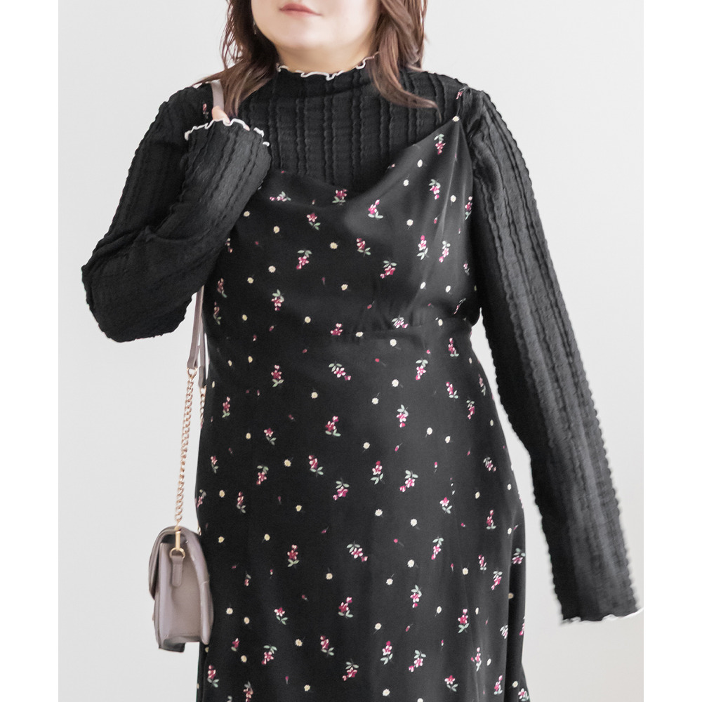 前後2WAYプチハイネック配色メロープルオーバー1