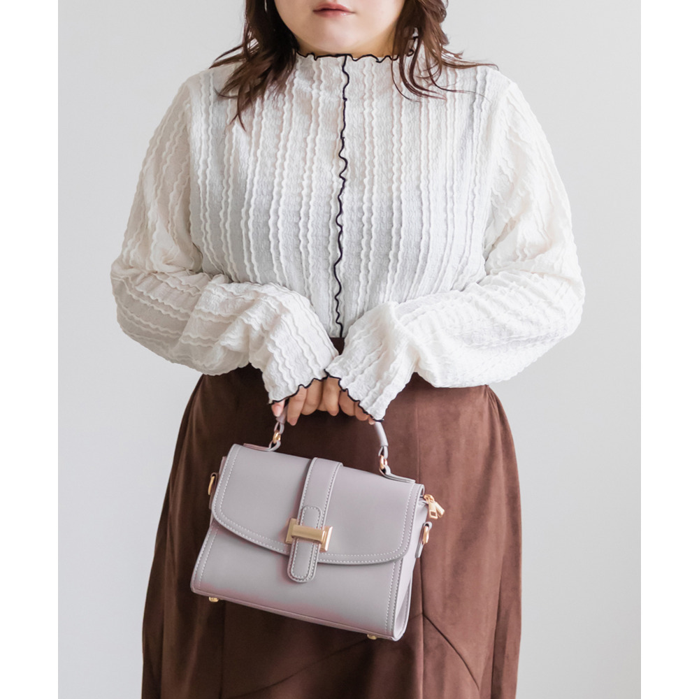 前後2WAYプチハイネック配色メロープルオーバー1