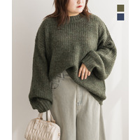畦編みニットプルオーバー