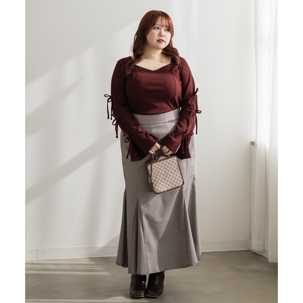 CLETTEオリジナル袖リボンハートネックカットソー2