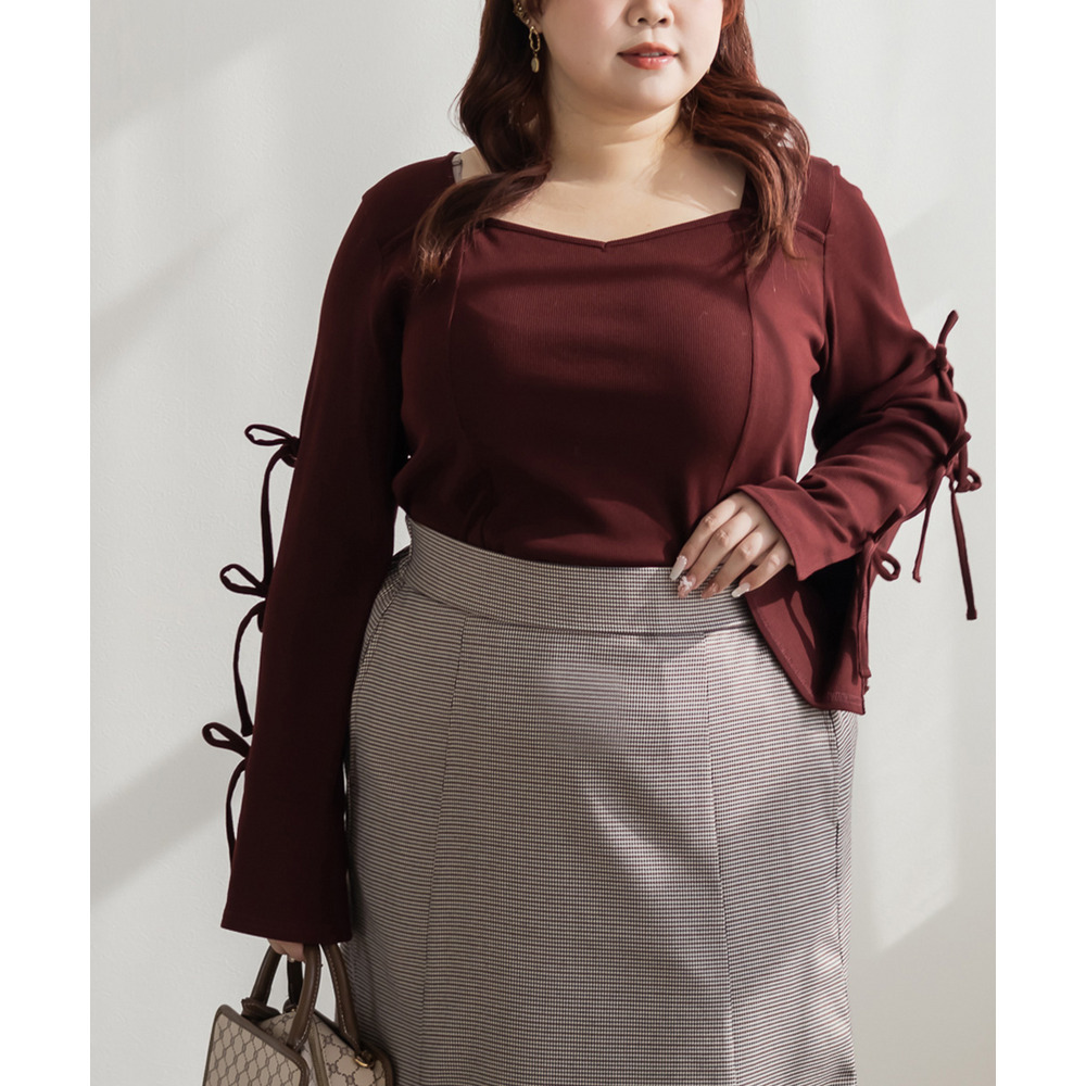 CLETTEオリジナル袖リボンハートネックカットソー3