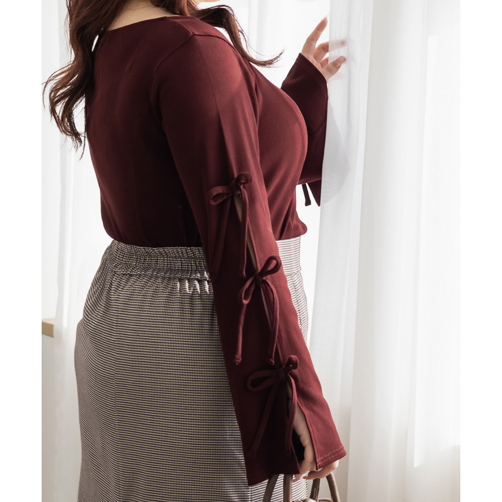 CLETTEオリジナル袖リボンハートネックカットソー5