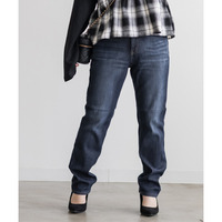 裏フリースデニムストレートパンツ