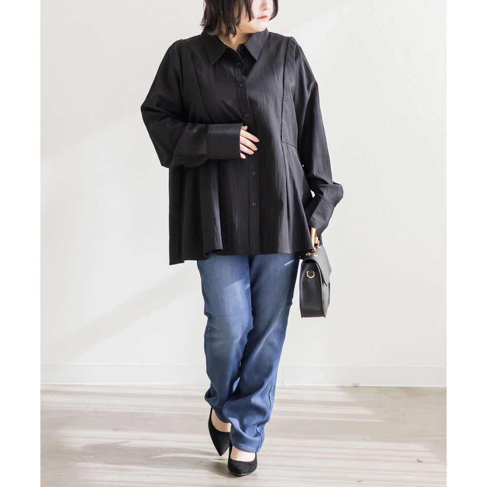 裏フリースデニムストレートパンツ2