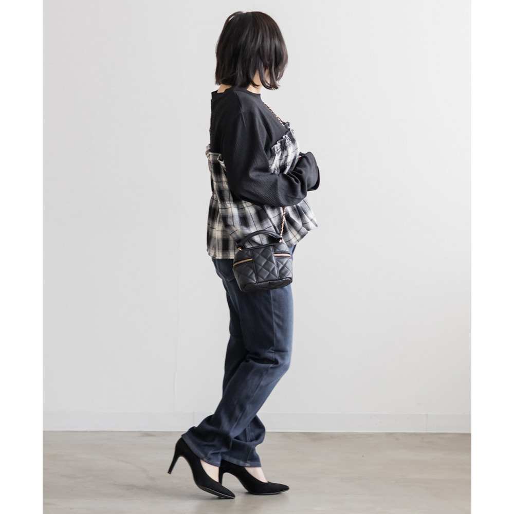 裏フリースデニムストレートパンツ7