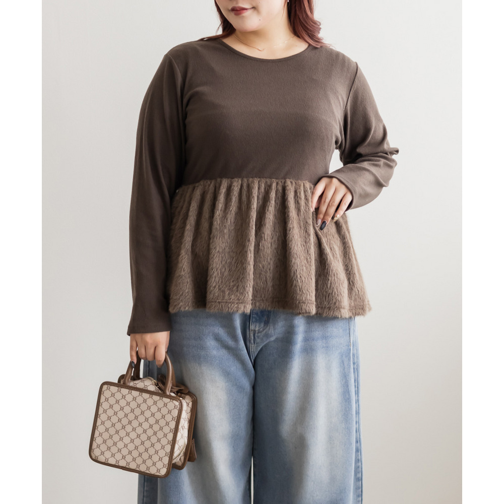 フェザードッキングペプラムトップス1