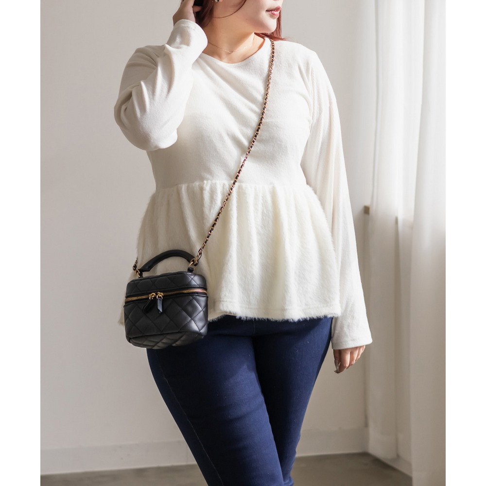 フェザードッキングペプラムトップス1