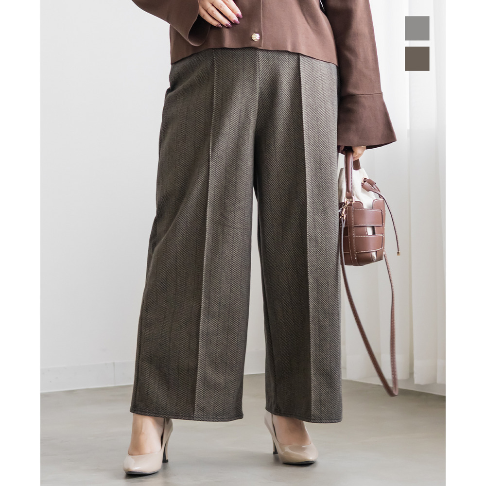 ヘリンボーンワイドパンツ1