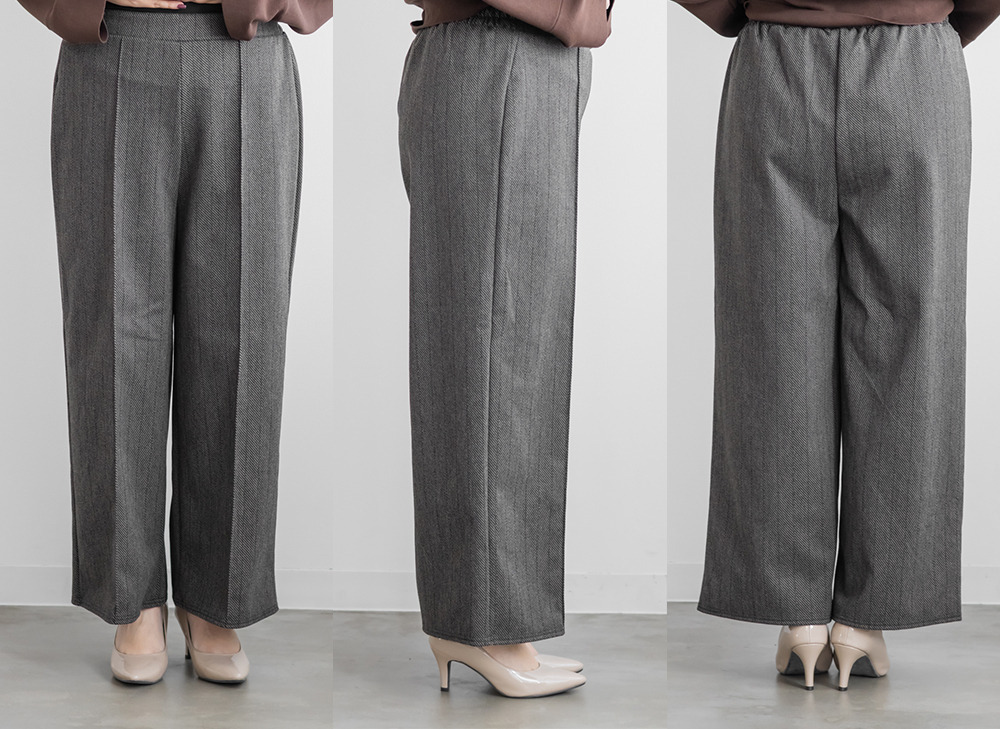 ヘリンボーンワイドパンツ11