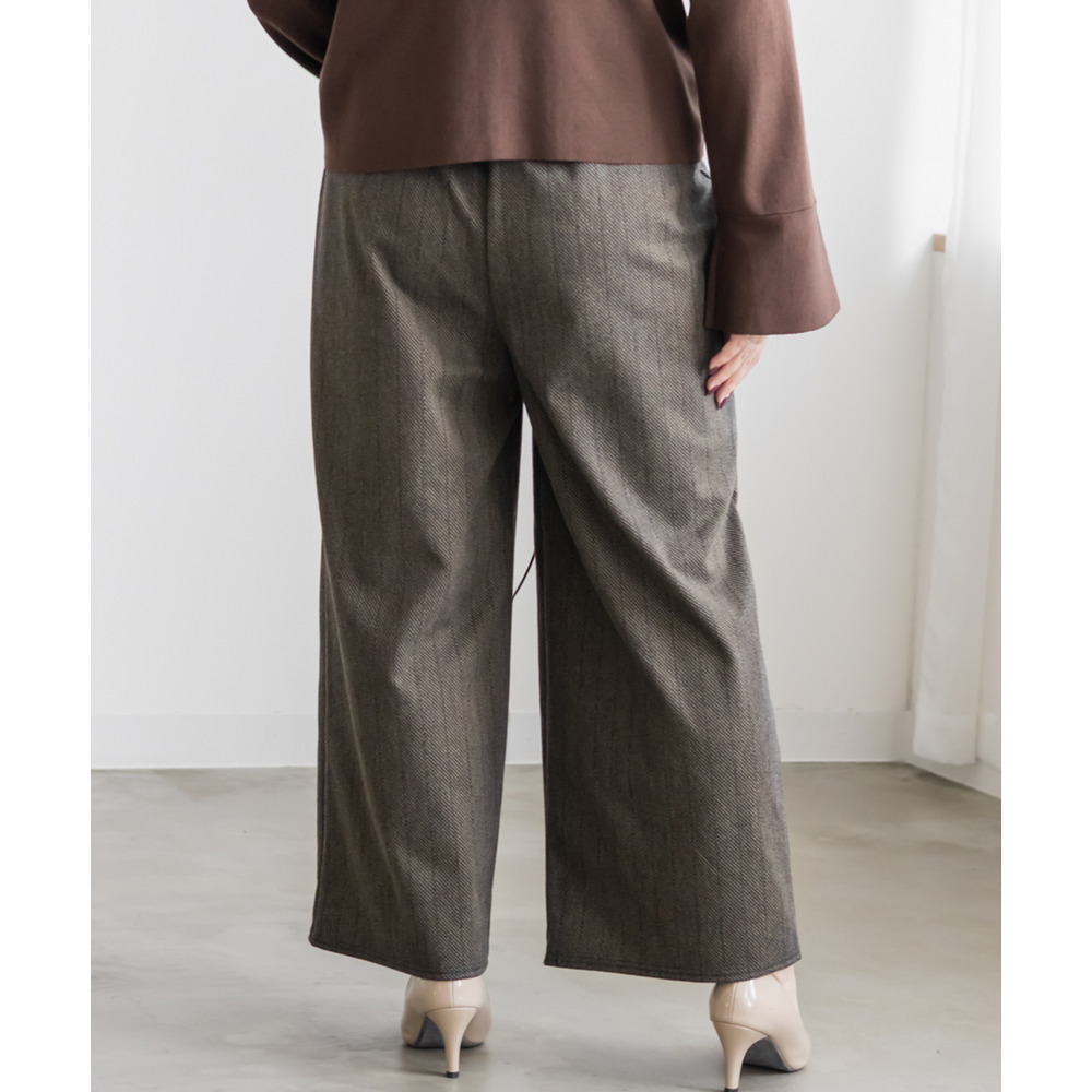 ヘリンボーンワイドパンツ3