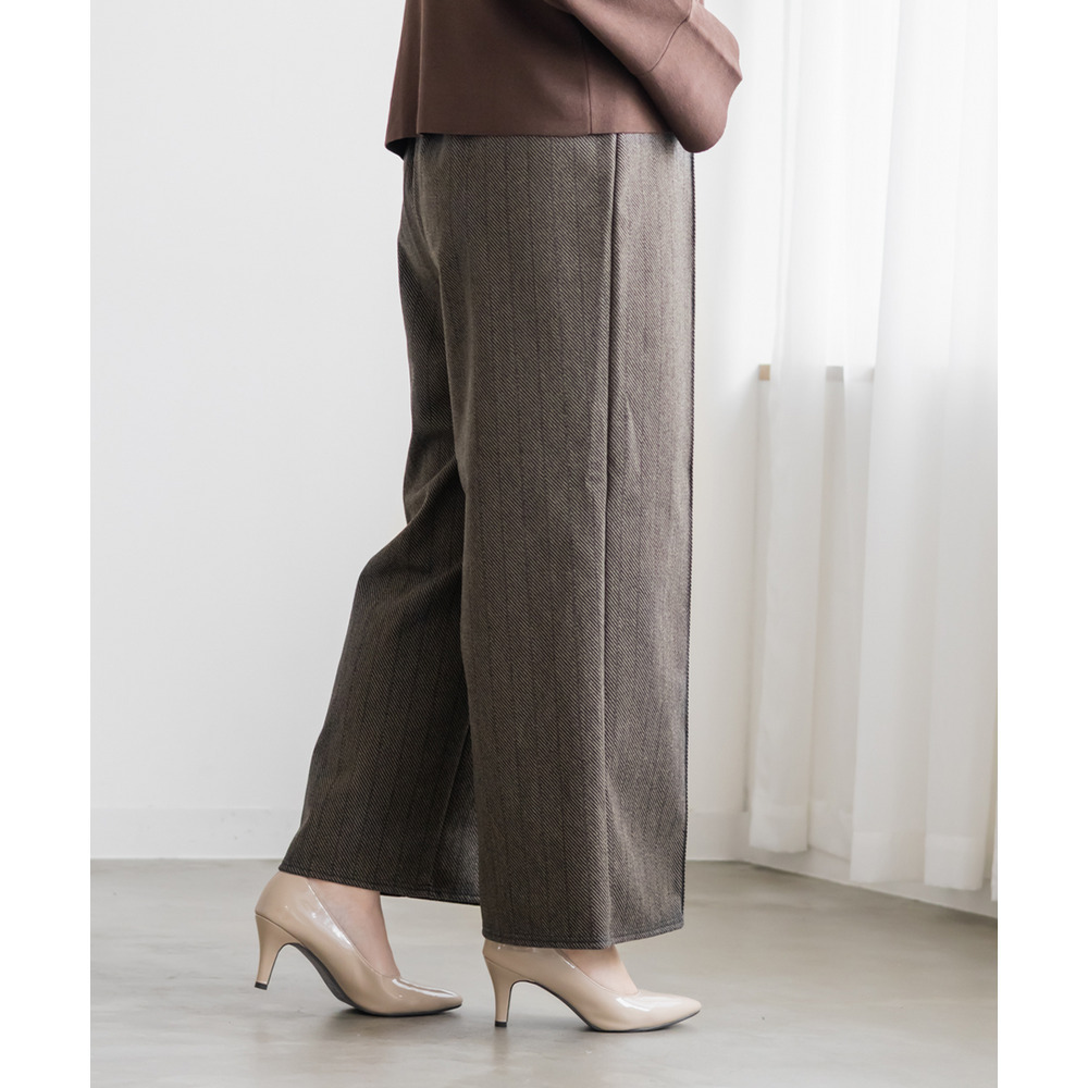 ヘリンボーンワイドパンツ4