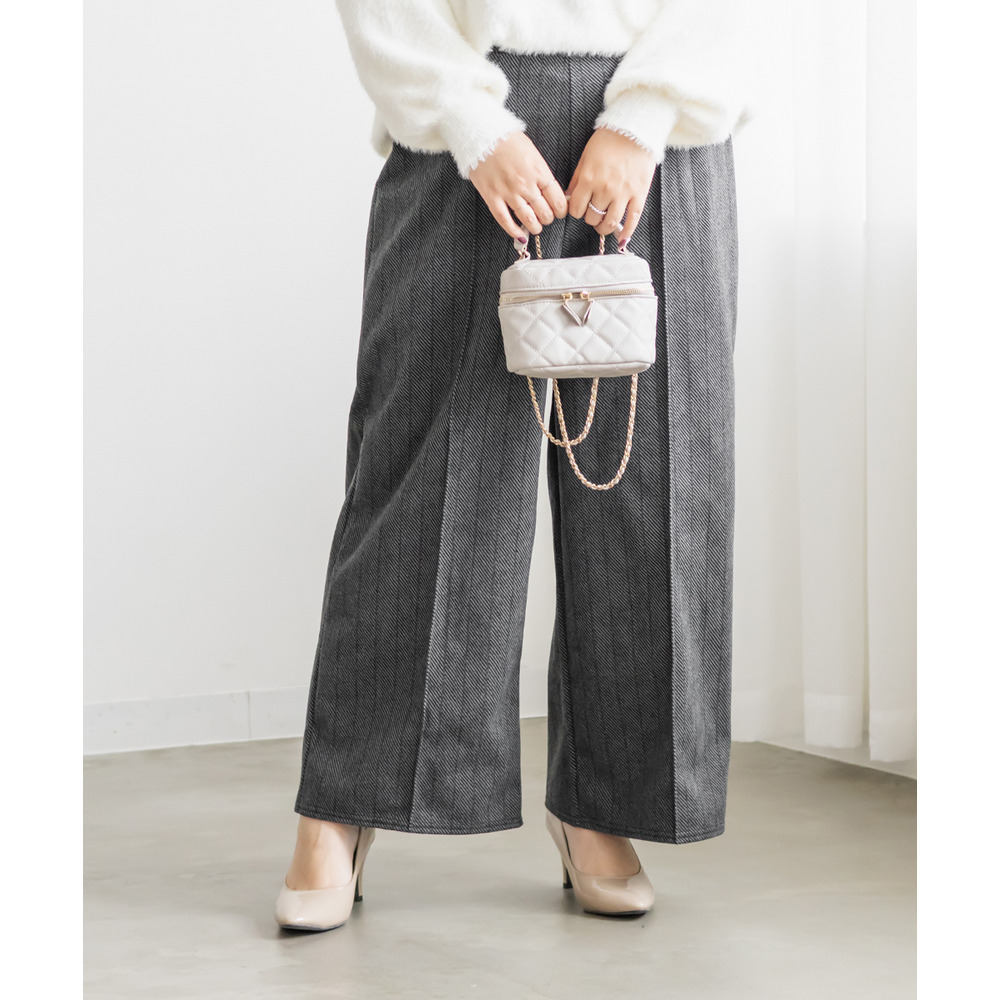 ヘリンボーンワイドパンツ5